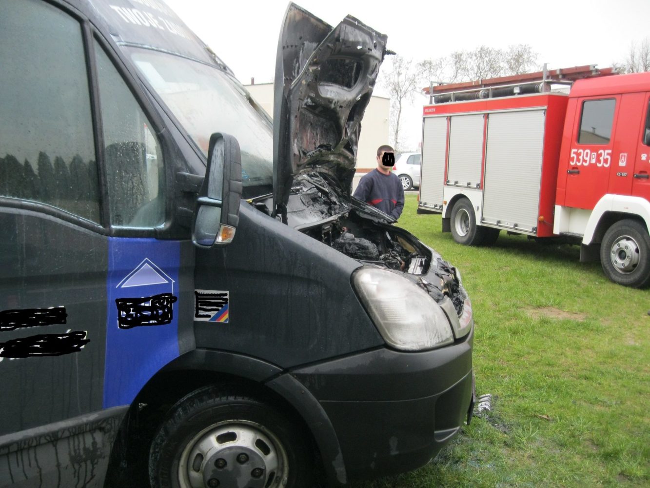 Pożar busa na oczach kierowcy
