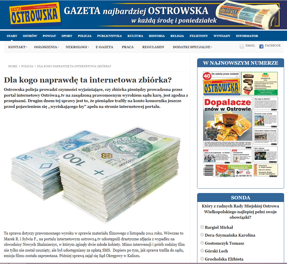 Gazeta ostrowska kontra mieszkańcy Ostrowa Wlkp.