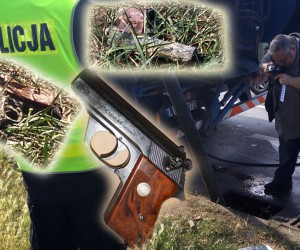 Znaleziono policyjną broń na Al. Słowackiego