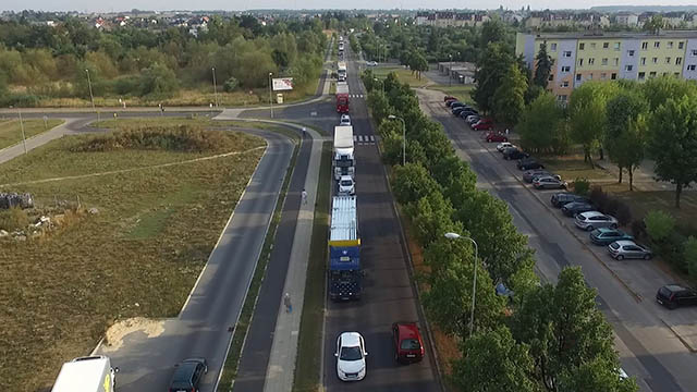 Mega korek na Strzeleckiej (z drona)