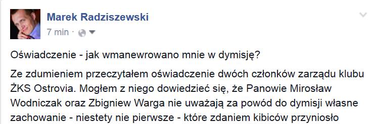 Oświadczenie – jak wmanewrowano mnie w dymisję?