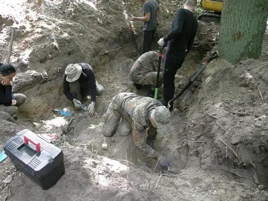 Odnaleźli ciała Niemców w lesie