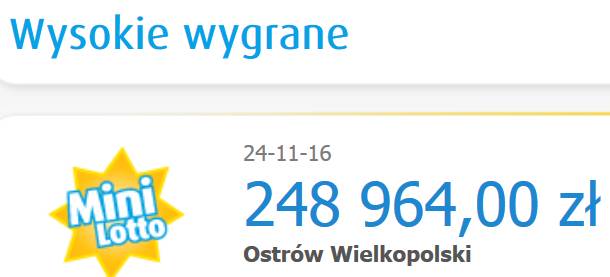 Szczęśliwiec wygrał w miniLotto