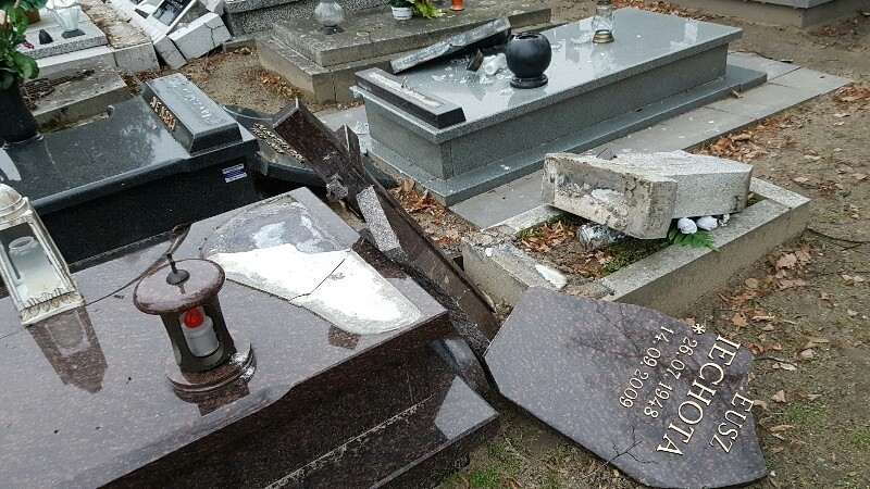 Makabra. Ktoś zniszczył ponad 22 nagrobki na starym cmentarzu (foto)