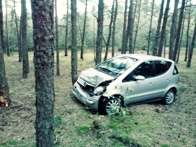 65-latek wjechał do lasu