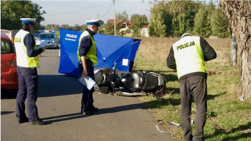 Bez kasku i bez uprawnień. Zginął po uderzeniu w drzewo
