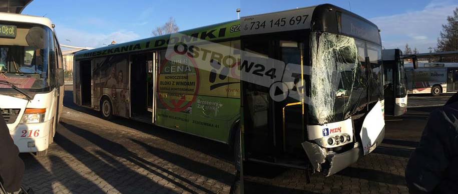 Pierwszy wypadek na Centrum Przesiadkowym. Zderzenie dwóch autobusów