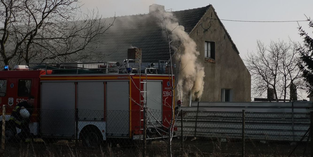 Pożar domu w Ociążu