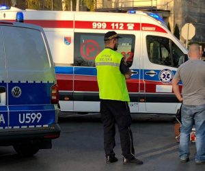 Potrącony rowerzysta przy Parku Miejskim