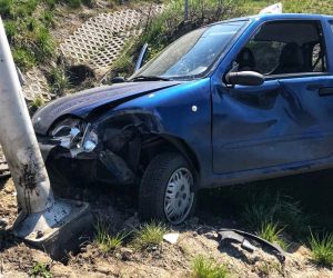 Wyskoczył jeleń, pancerne Seicento w rowie