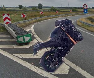 Motocyklista nie zdołał wjechać na obwodnicę Ostrowa