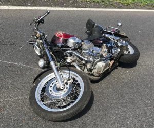 Wypadek motocyklisty k. Antonina