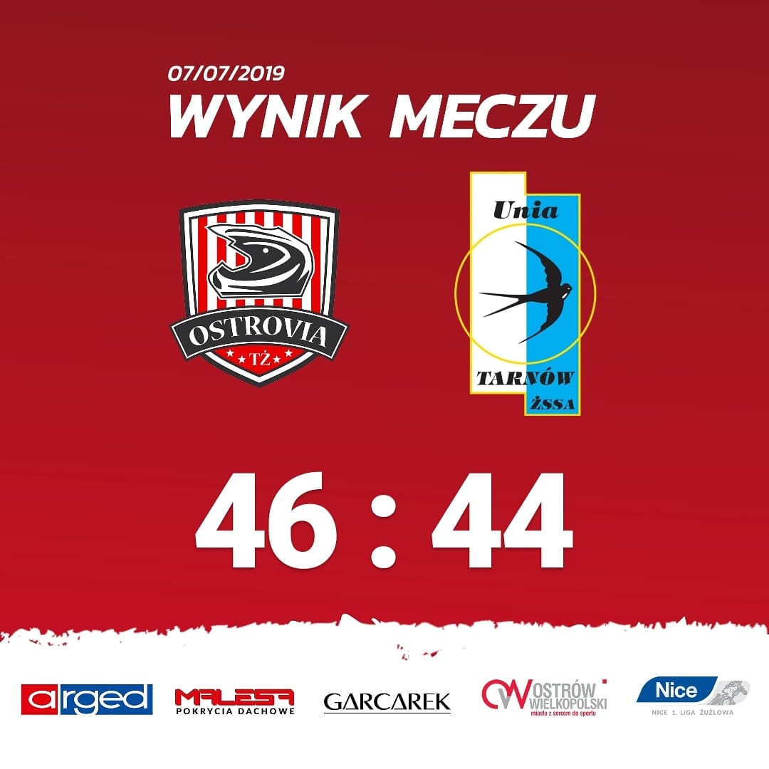 Cenne zwycięstwo żużlowej Ostrovi nad Unią Tarnów 46:44