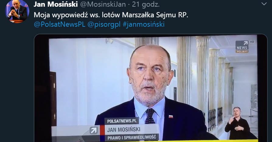 „Nasz” poseł o lotach Marszałka Kuchcińskiego