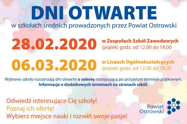 Drzwi otwarte w szkołach średnich – zapowiedź