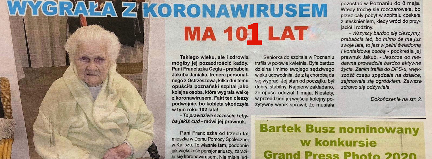 101-latka jest ozdrowieńcem
