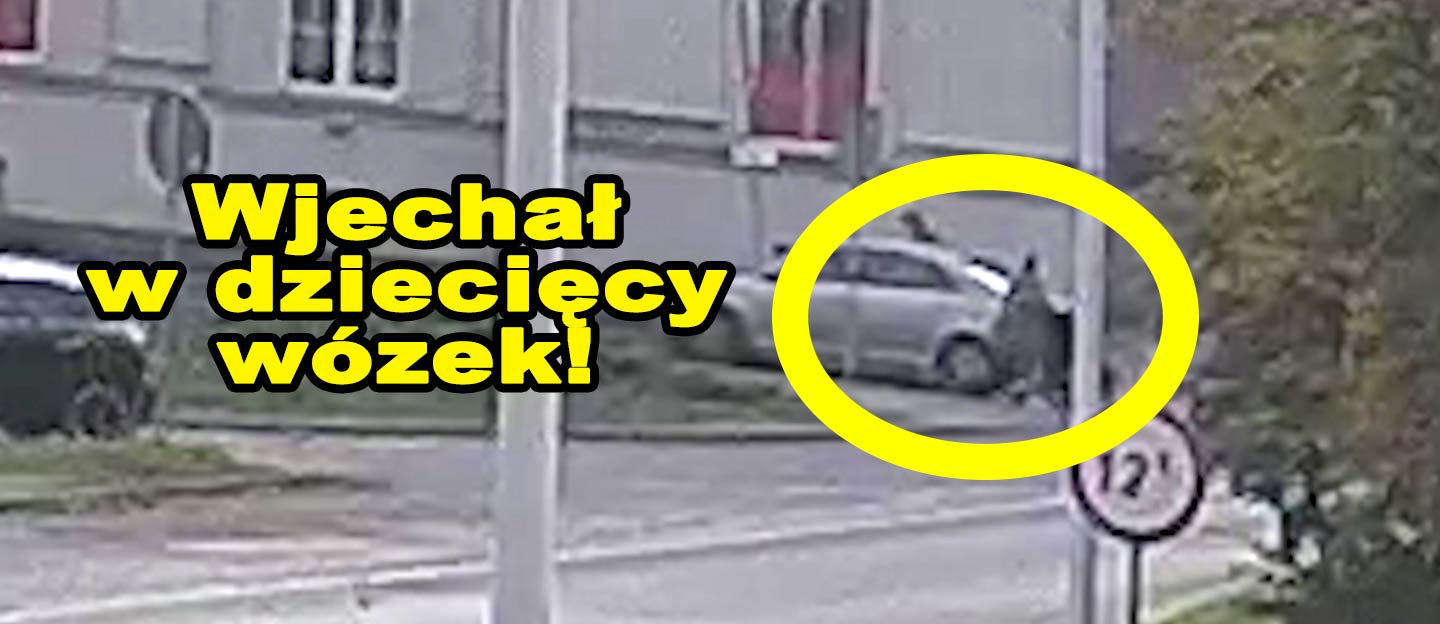 Wjechał w dziecięcy wózek (wideo)