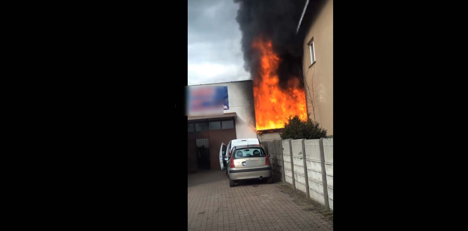 Pożar garażu przy Krotoszyńskiej