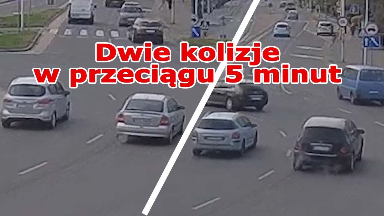 Rondo bankowe – 2 kolizje w przeciągu 5 minut