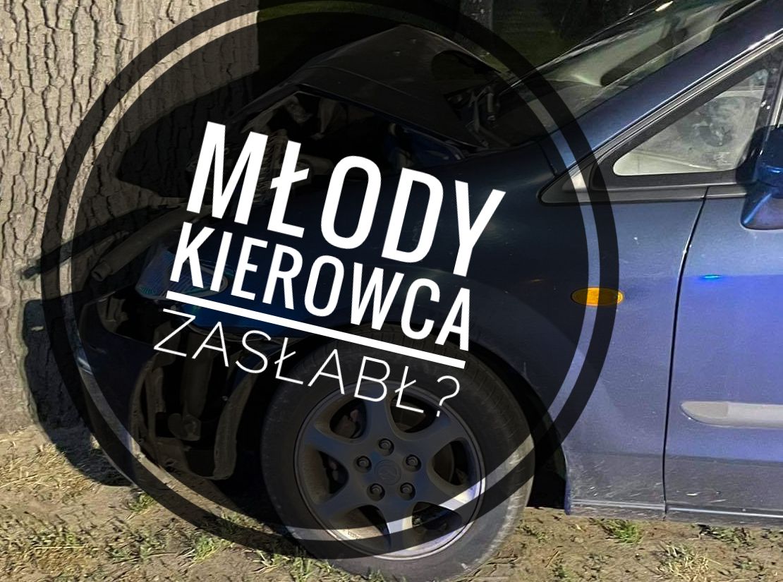Młody kierowca twierdzi, że zasłabł