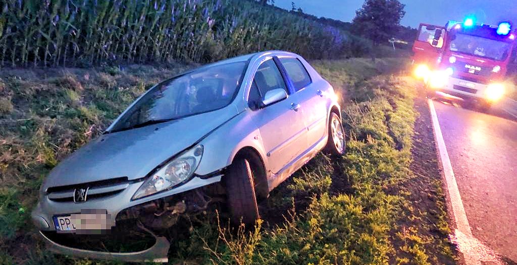 Pijany wjechał do rowu w Szczurach