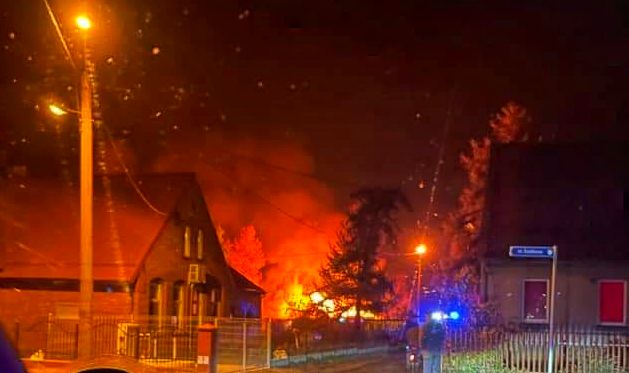Pożar budynku w Latowicach