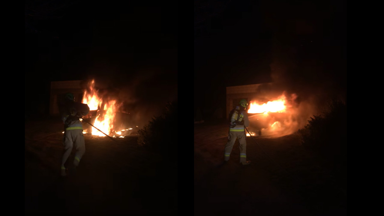 W nocy doszczętnie spłonął samochód