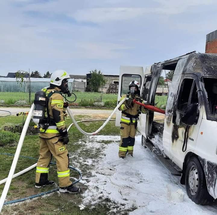 Pożar busa w Wielowsi