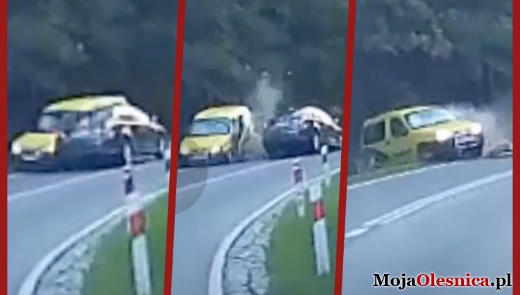 Spowodował wypadek autem z wypożyczalni i uciekł pieszo (wideo)