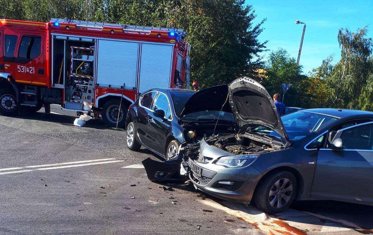 Zderzenie opla i citroena na Staroprzygodzkiej