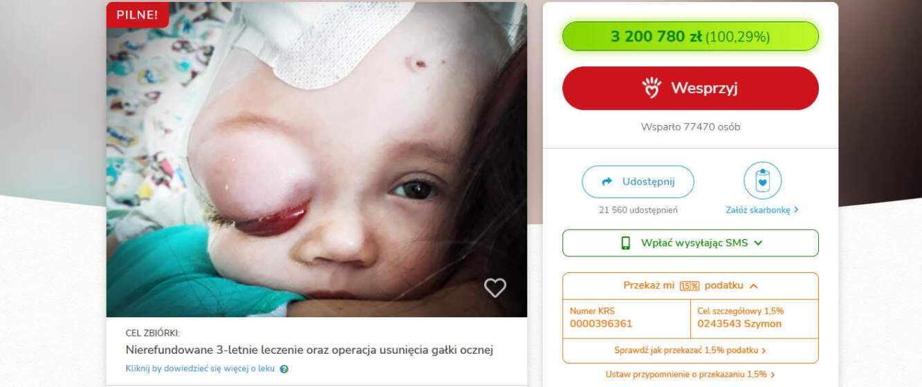 Olbrzymie serca zrzuciły się na pomoc dla Szymka!