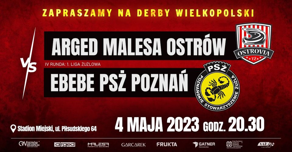 1. Liga żużlowa: Arged Malesa Ostrów – ebebe PSŻ Poznań