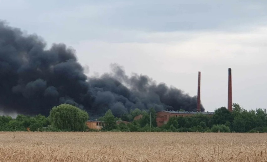 Pożar opon w byłej cegielni