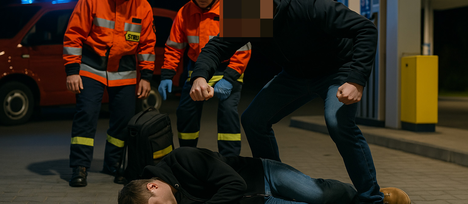 Brutalne pobicie na stacji paliw