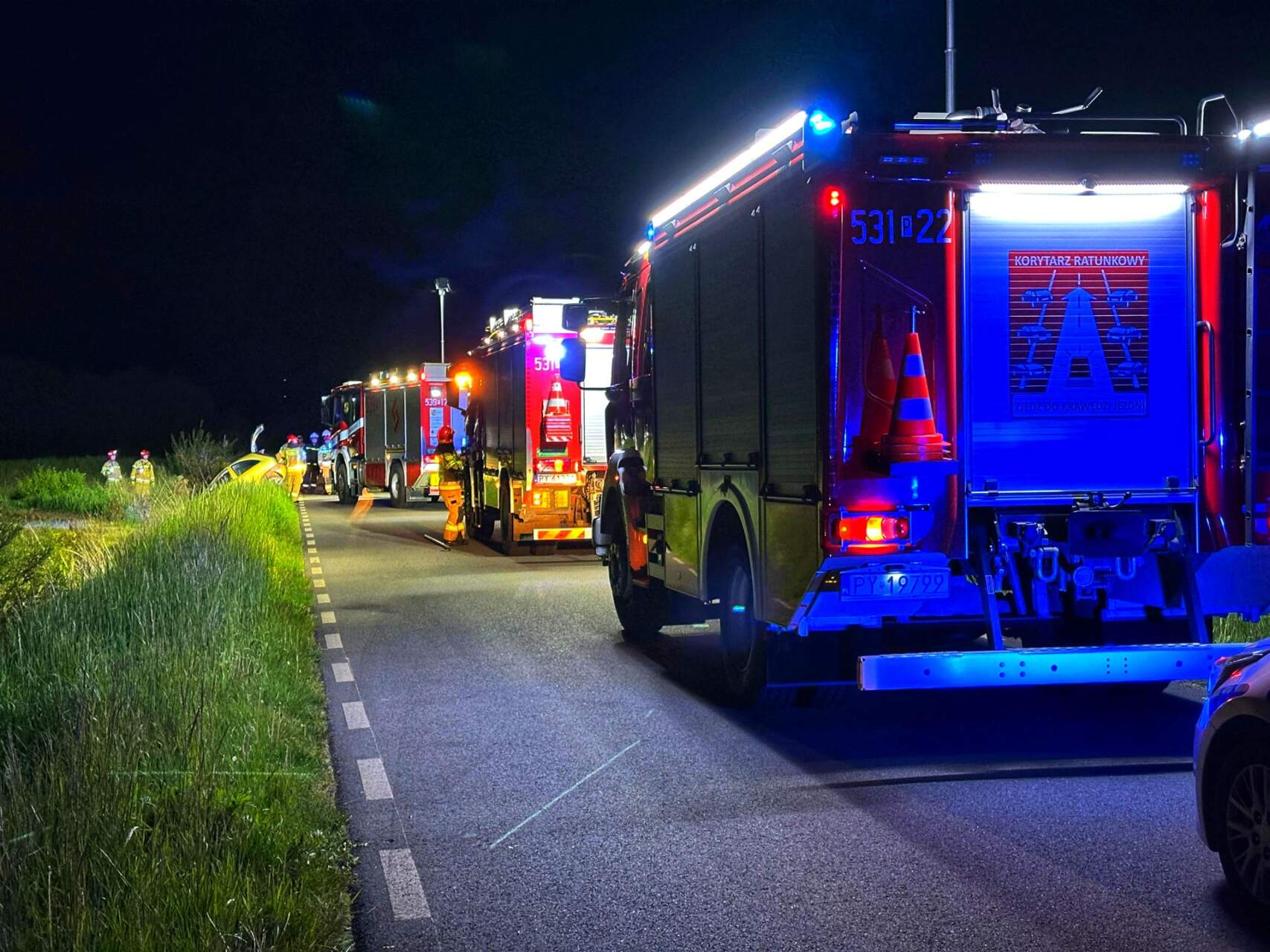 Pijaniutki Ukrainiec dachował samochodem