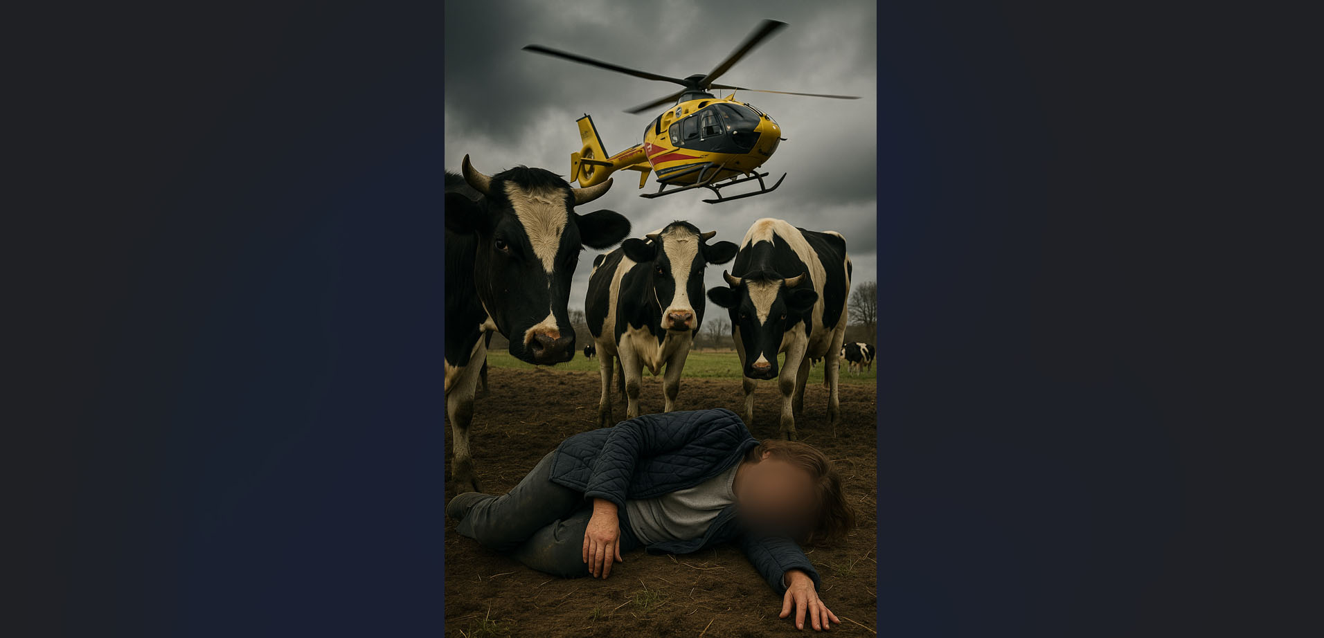 Dramat na wsi! Zaatakowały ją krowy