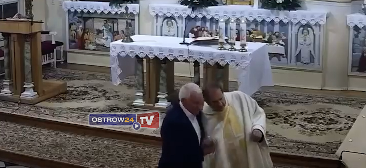 Proboszcz był niedysponowany. Parafianie się martwią (WIDEO)