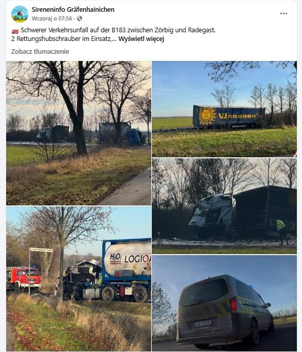 Młody mężczyzna ofiarą dramatycznego wypadku