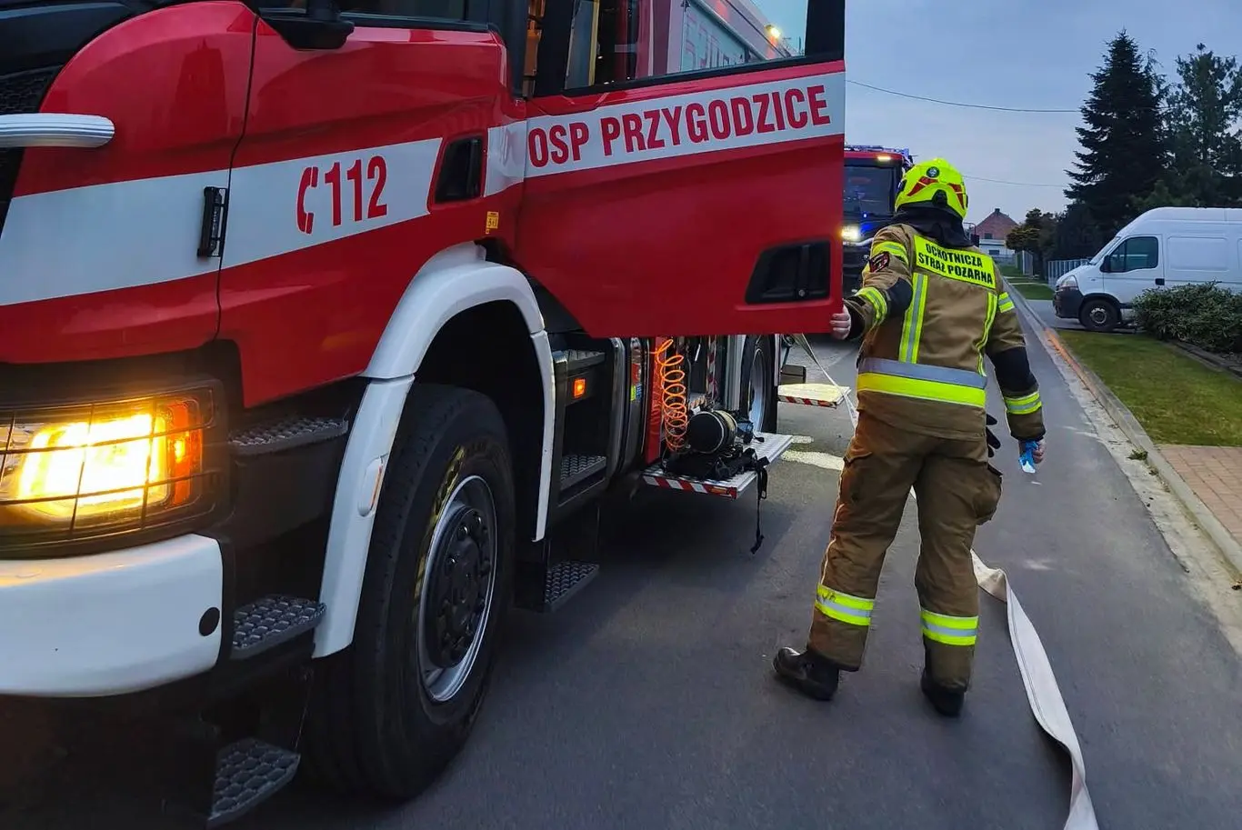 Strażacy gasili w domu kolegi