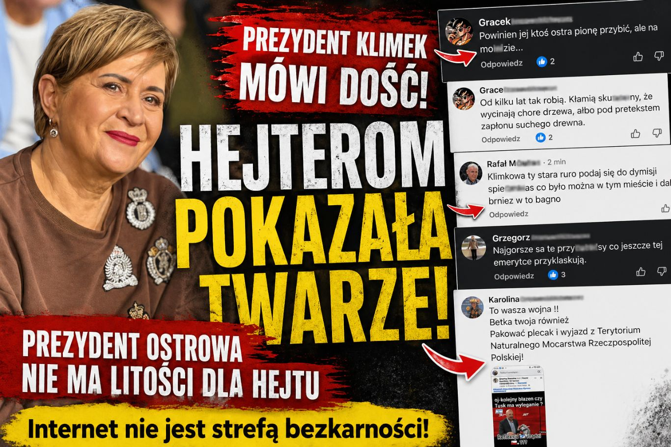 Beata Klimek publikuje twarze hejterów i mówi: „DOŚĆ NIENAWIŚCI!”