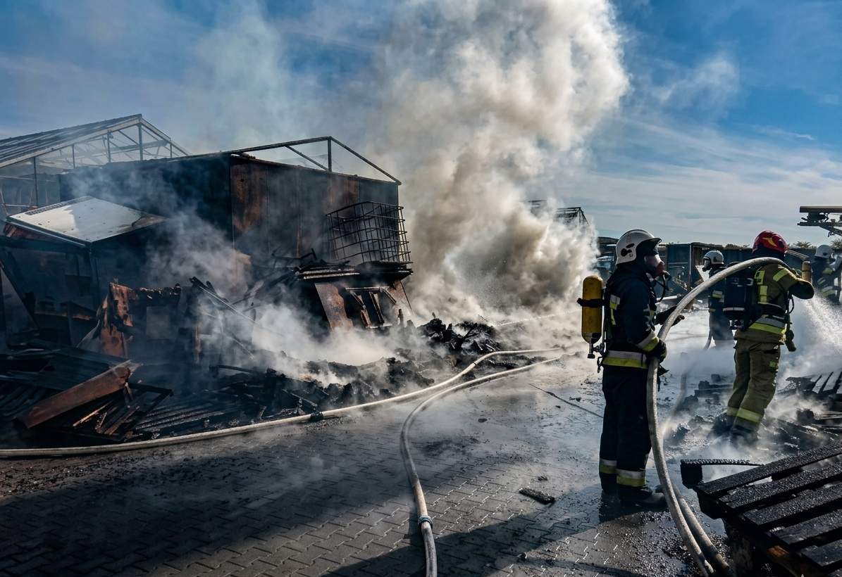 Płonęła hala (ZDJĘCIA)