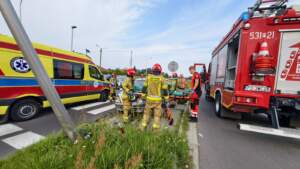 Wypadek na Majorka. Auto wjechało m. in. w słup (ZDJĘCIA) 1000168149