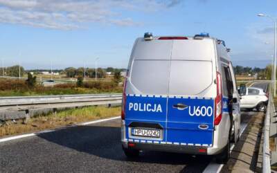 Wjechał w barierę energochłonną. Widział dziką zwierzynę?
