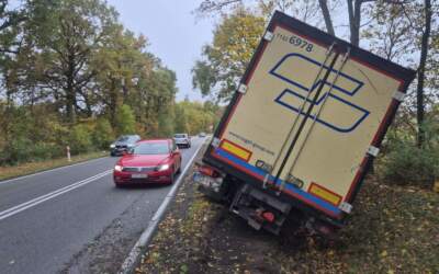 Ukr. wjechał ciężarówką do rowu