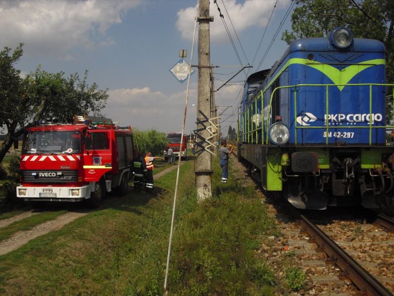 Pożar lokomotywy w pow. ostrowskim