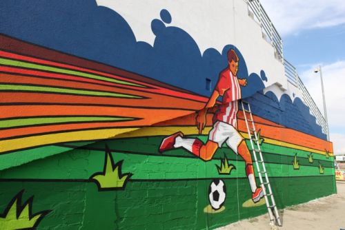 Mural na stadionie